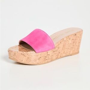 Stuart Weitzman Pink Wedge Sandals